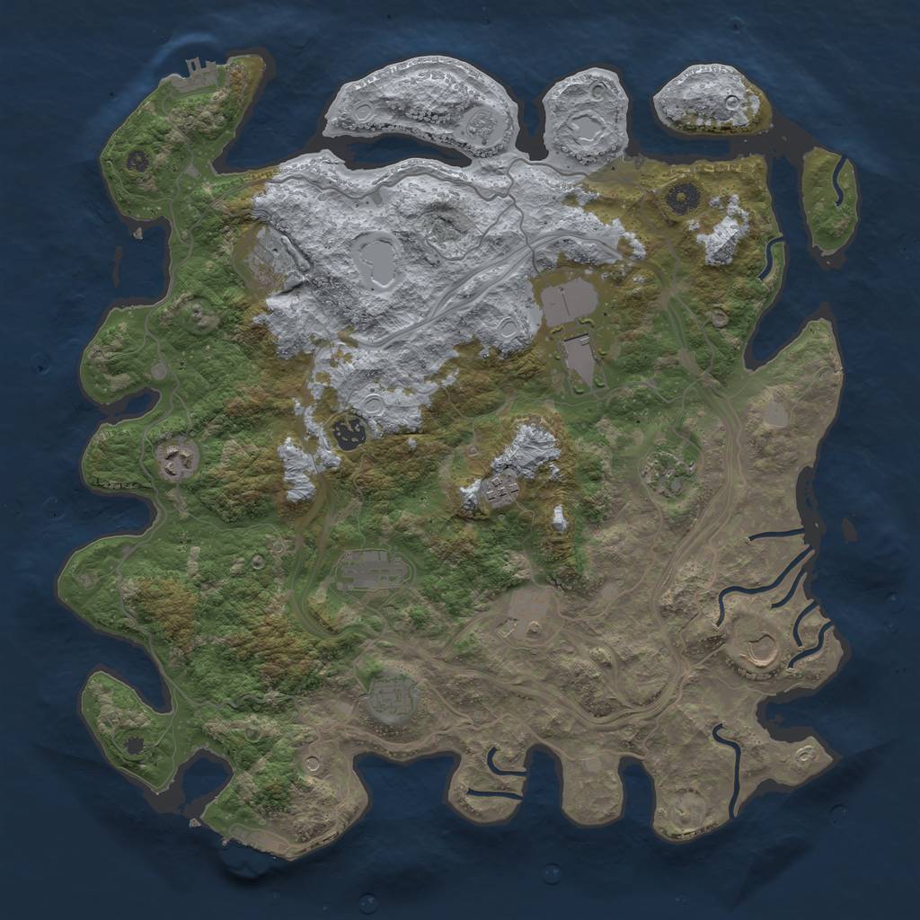 Rust Map: Procedural Map, Size: 4250, Seed: 50678543, 19 Monuments