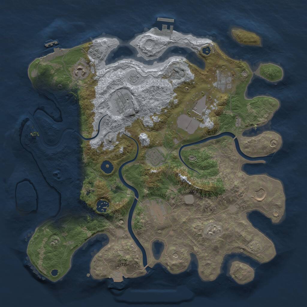 Rust Map: Procedural Map, Size: 3700, Seed: 565689512, 15 Monuments