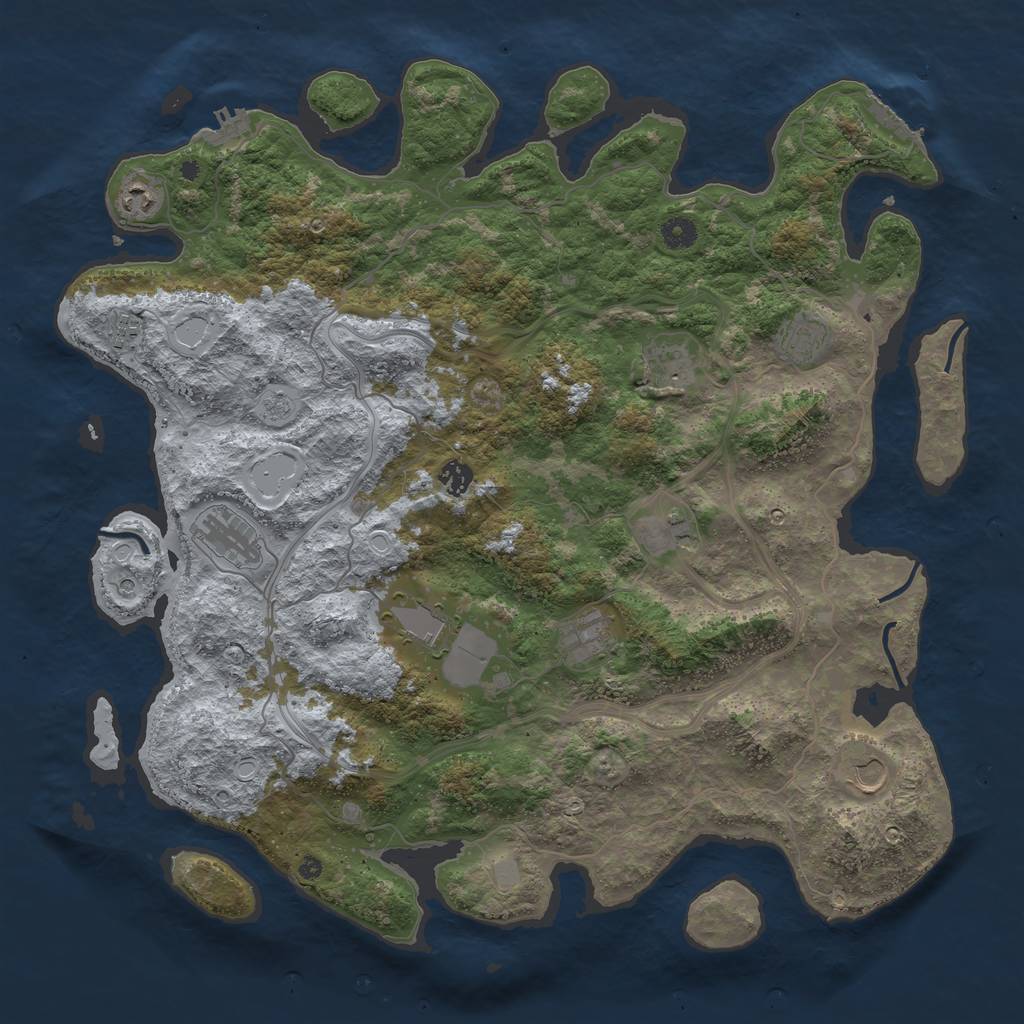 Rust Map: Procedural Map, Size: 4500, Seed: 1592569, 19 Monuments