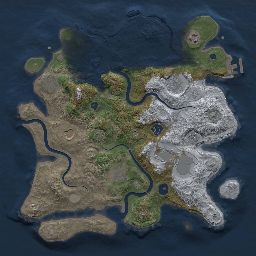 Rust Map: Procedural Map, Size: 3500, Seed: 94325, 14 Monuments