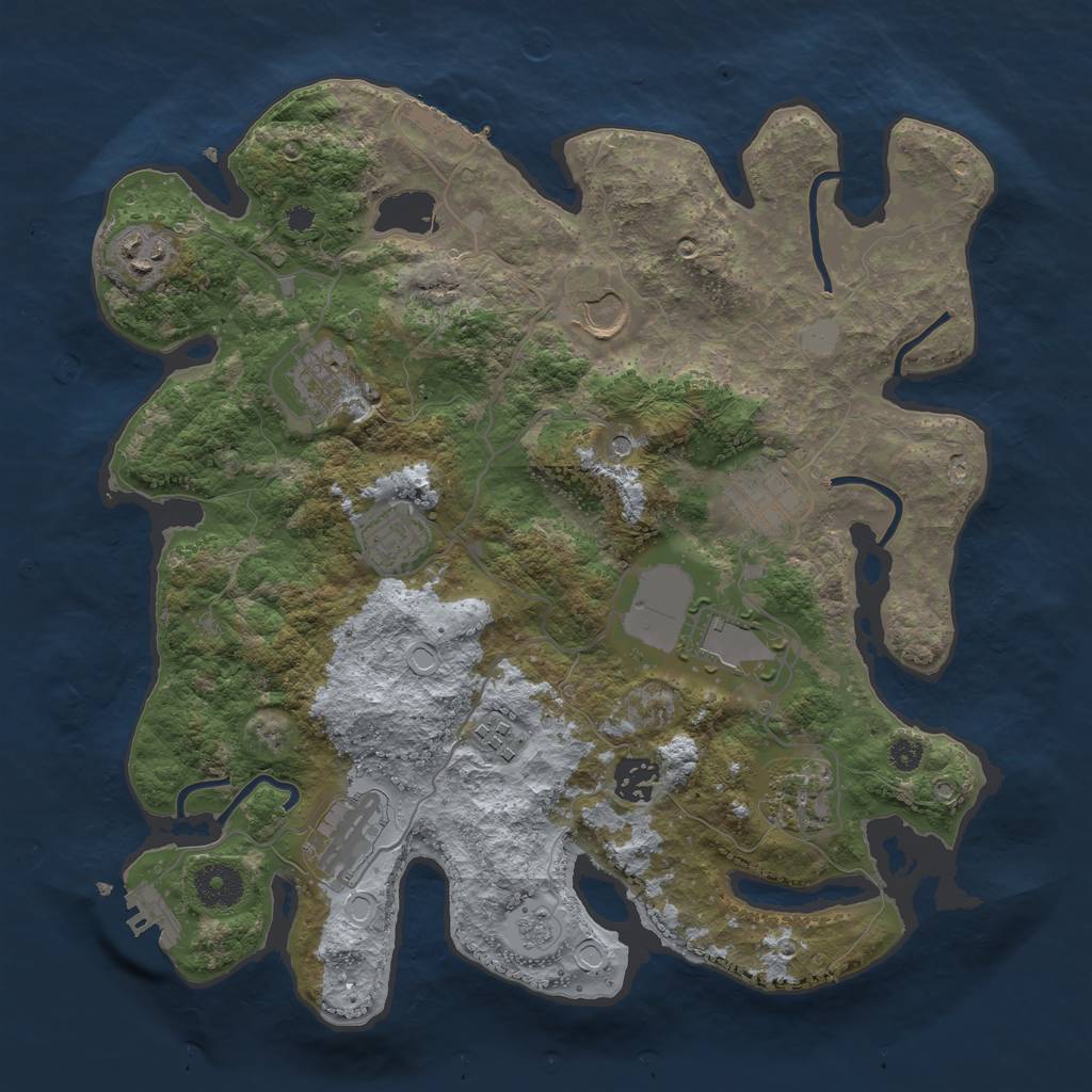 Rust Map: Procedural Map, Size: 3500, Seed: 1771, 19 Monuments