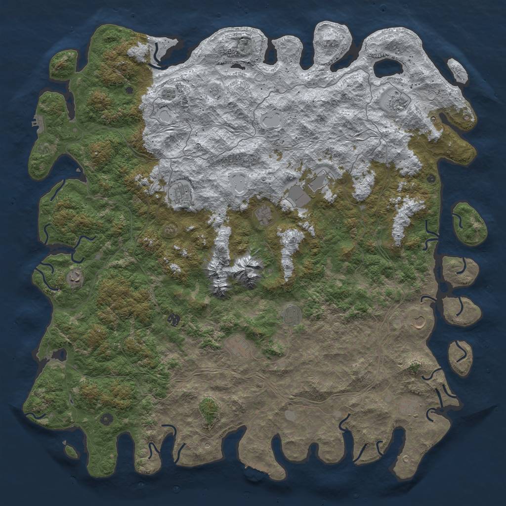 Rust Map: Procedural Map, Size: 6000, Seed: 931334126, 20 Monuments