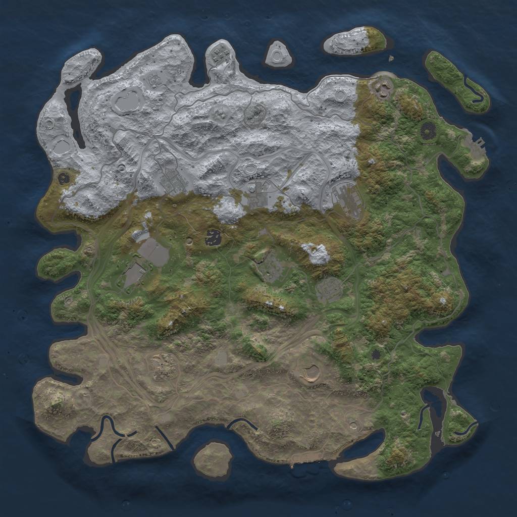 Rust Map: Procedural Map, Size: 4500, Seed: 50740373, 20 Monuments