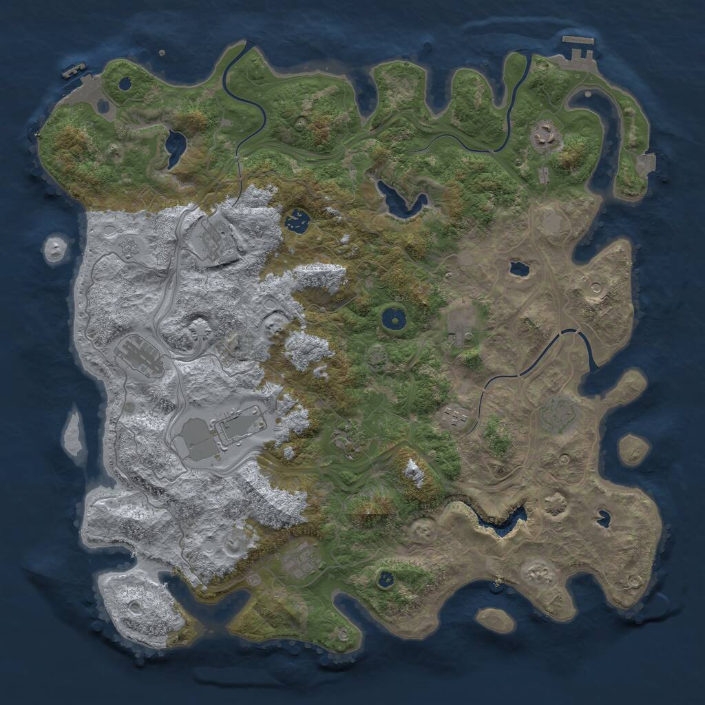 Rust Map: Procedural Map, Size: 4500, Seed: 137797174, 16 Monuments