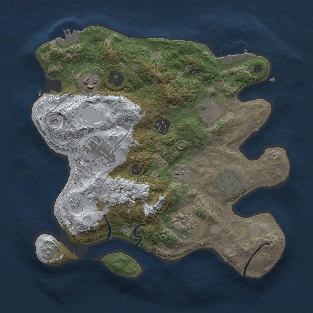 Rust Map: Procedural Map, Size: 3000, Seed: 788524018, 16 Monuments