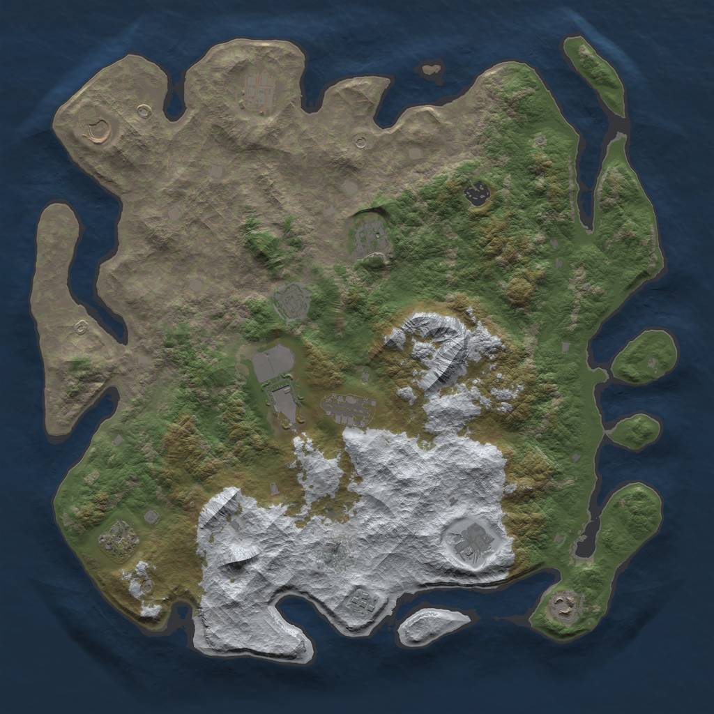 Rust Map: Barren, Size: 4500, Seed: 56, 14 Monuments