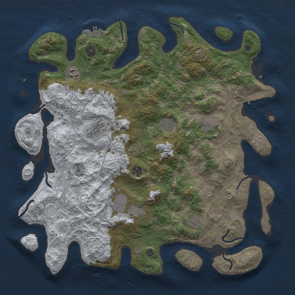 Rust Map: Procedural Map, Size: 4250, Seed: 147258369, 17 Monuments