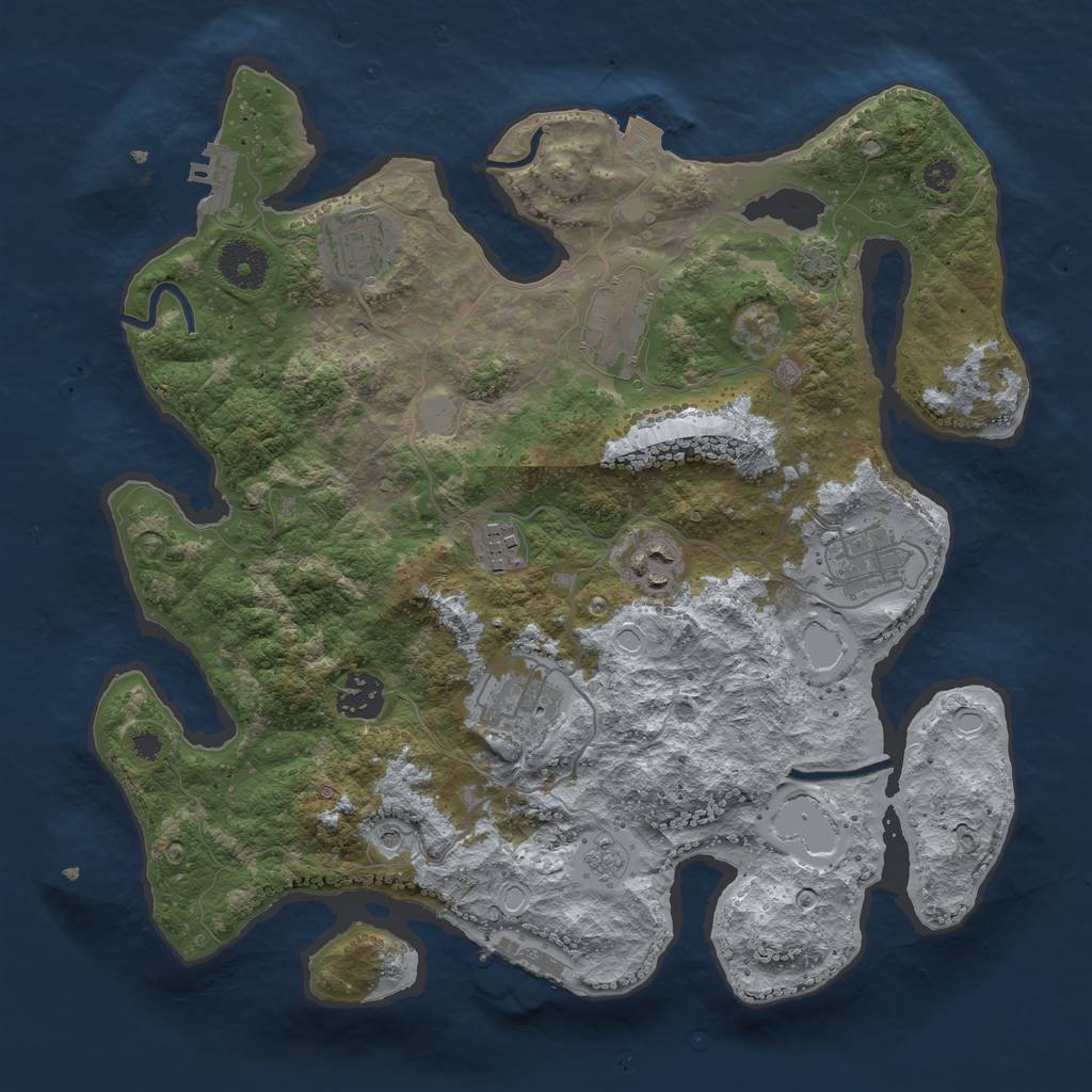 Rust Map: Procedural Map, Size: 3400, Seed: 1693289916, 15 Monuments
