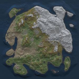 Thumbnail Rust Map: Procedural Map, Size: 3700, Seed: 1109735153, 16 Monuments