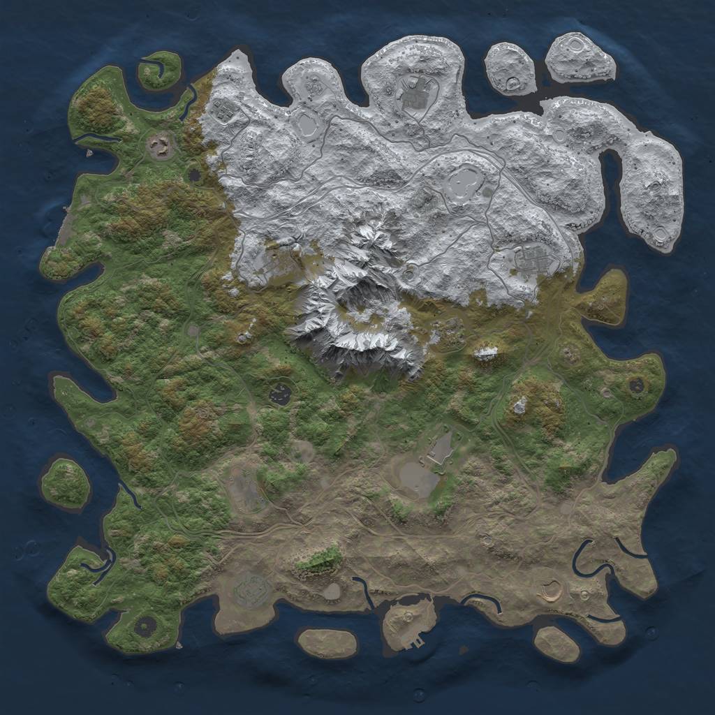 Rust Map: Procedural Map, Size: 5000, Seed: 743, 20 Monuments