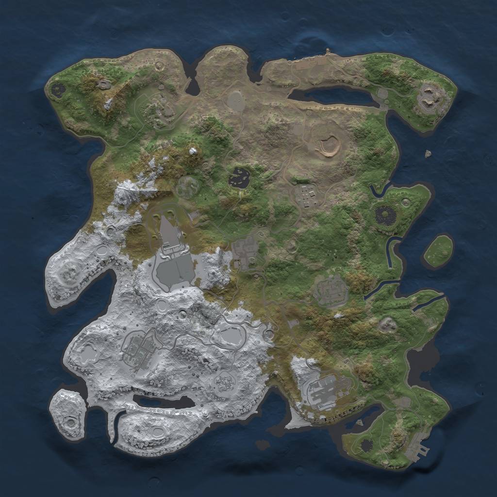 Rust Map: Procedural Map, Size: 3500, Seed: 9417181, 19 Monuments