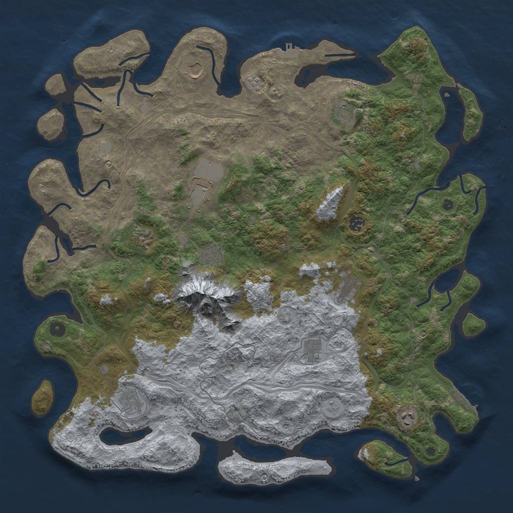 Rust Map: Procedural Map, Size: 5000, Seed: 16423289, 20 Monuments