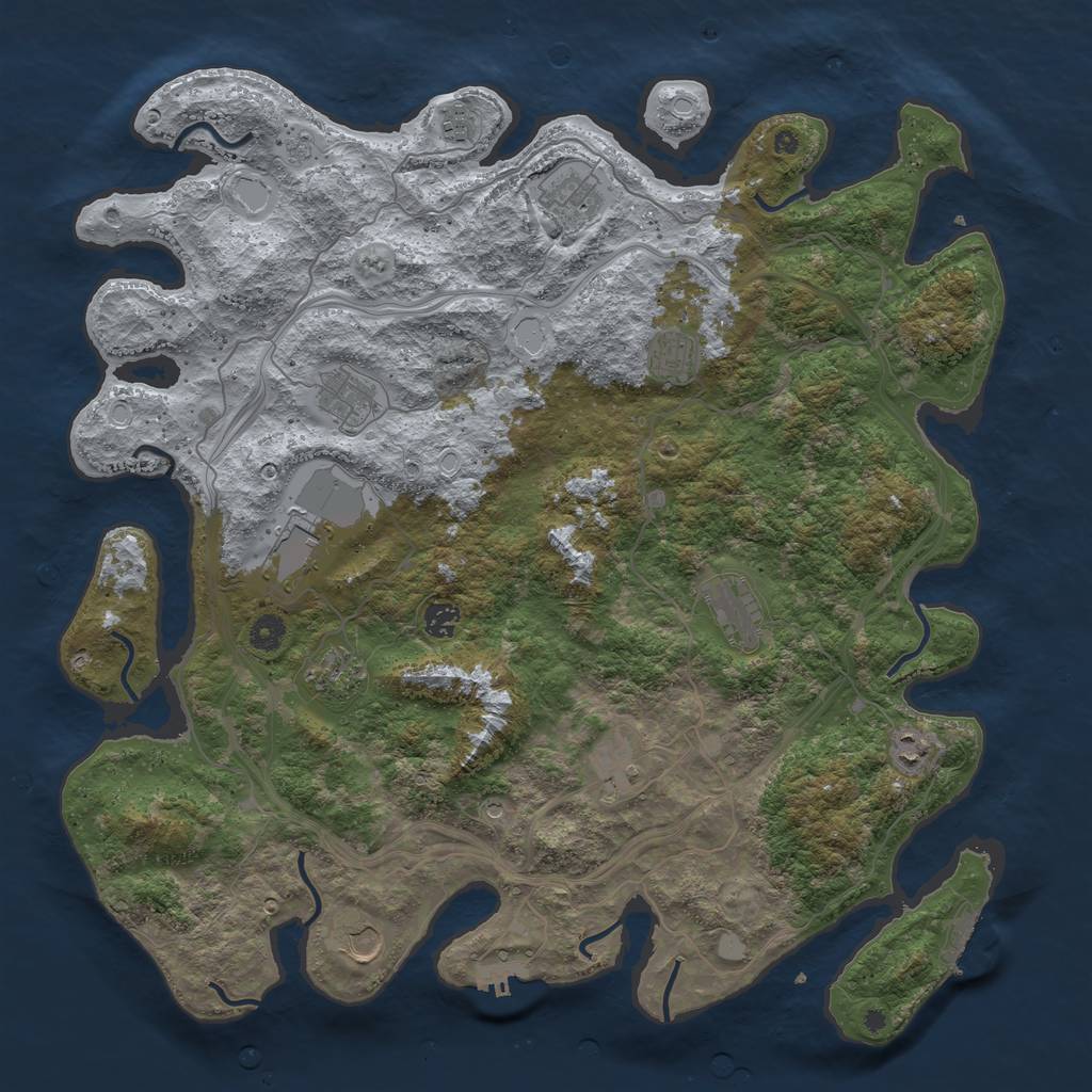 Rust Map: Procedural Map, Size: 4500, Seed: 195264480, 20 Monuments
