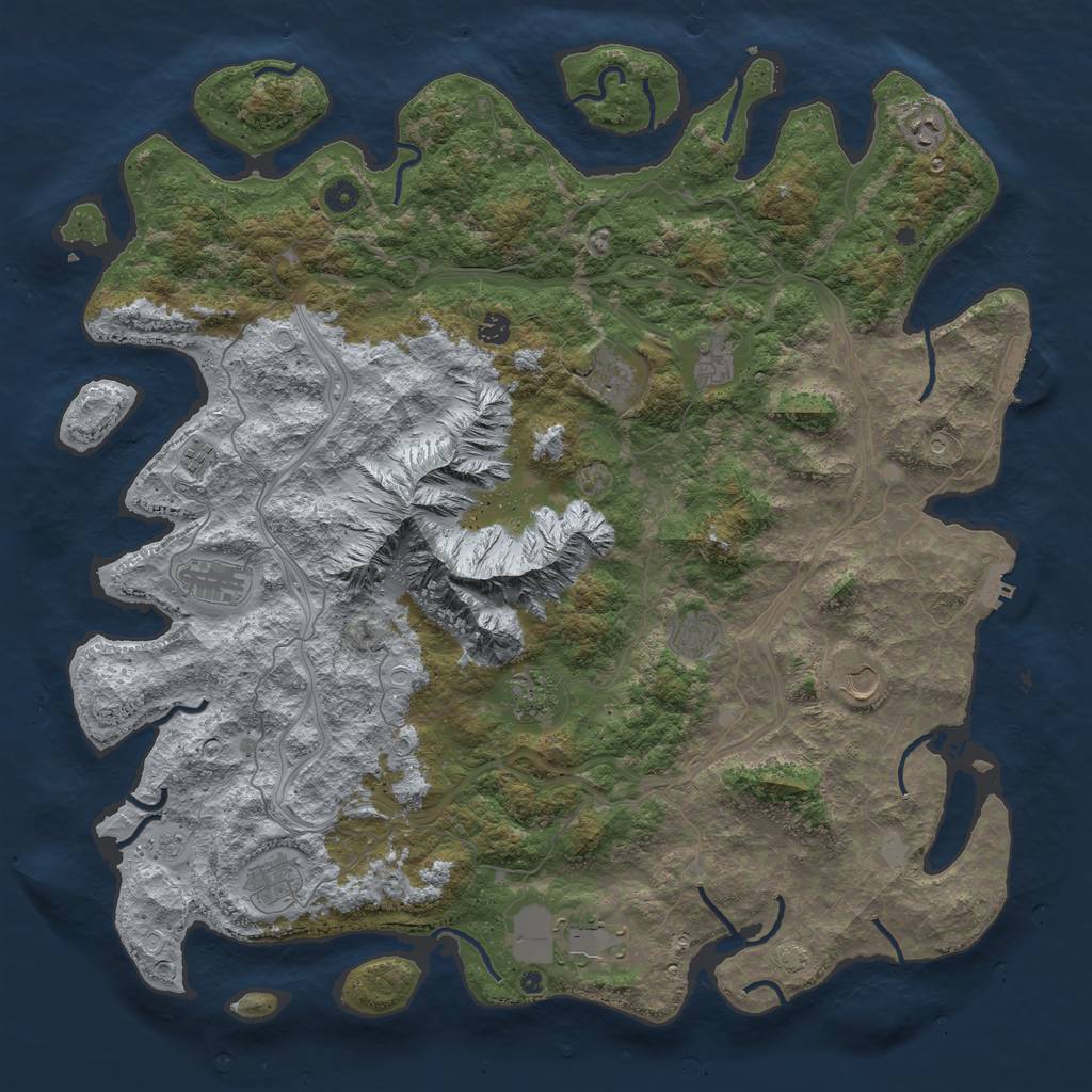Rust Map: Procedural Map, Size: 5000, Seed: 55082651, 19 Monuments