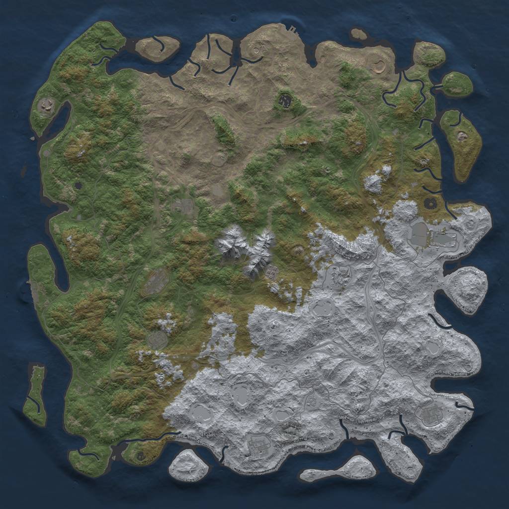 Rust Map: Procedural Map, Size: 5900, Seed: 90000, 20 Monuments