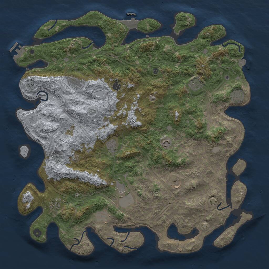 Rust Map: Procedural Map, Size: 4800, Seed: 411698187, 17 Monuments
