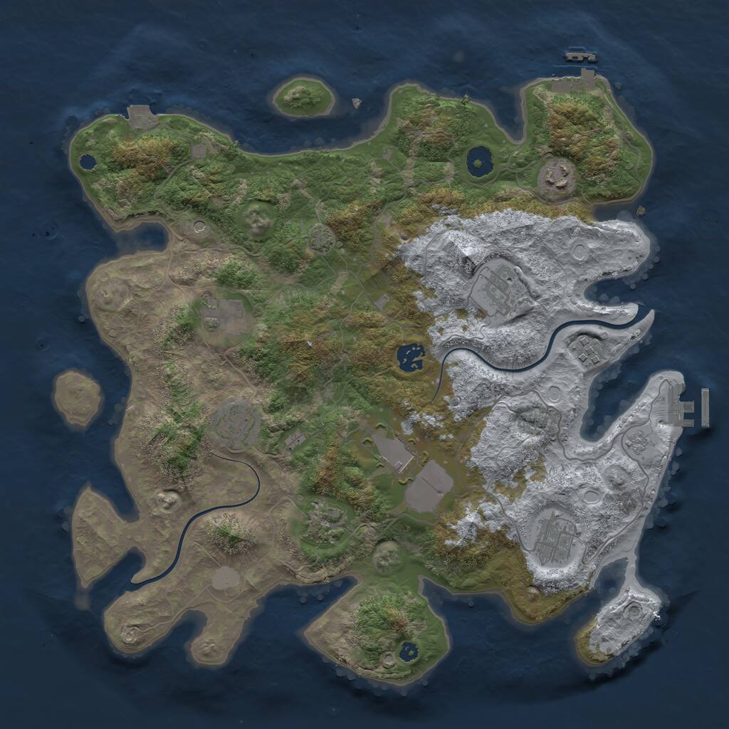 Rust Map: Procedural Map, Size: 3800, Seed: 198467264, 15 Monuments