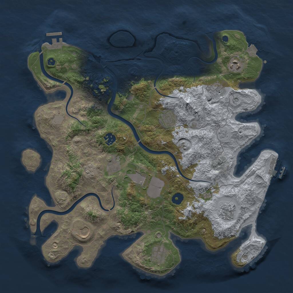 Rust Map: Procedural Map, Size: 3800, Seed: 198467264, 16 Monuments