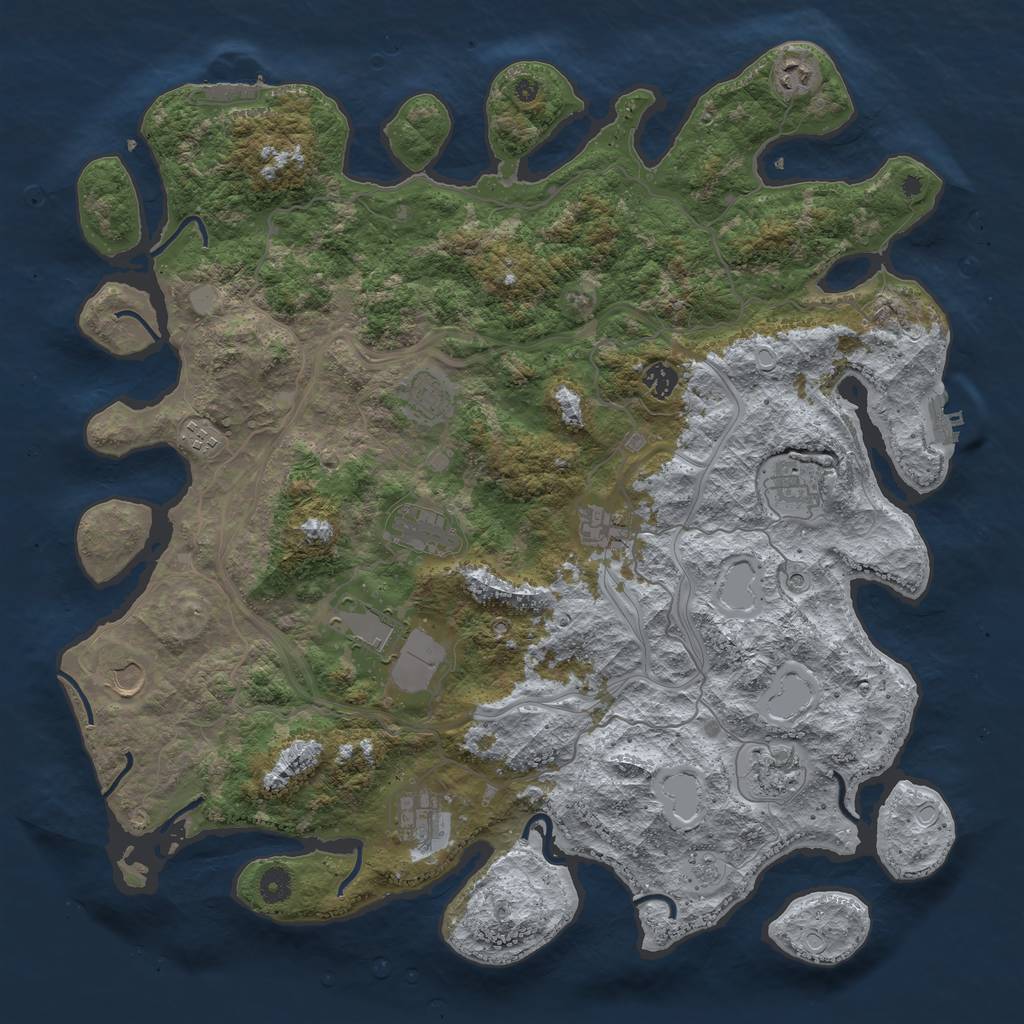 Rust Map: Procedural Map, Size: 4500, Seed: 8723, 20 Monuments