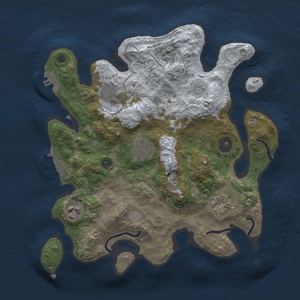 Rust Map: Procedural Map, Size: 3000, Seed: 12346, 13 Monuments