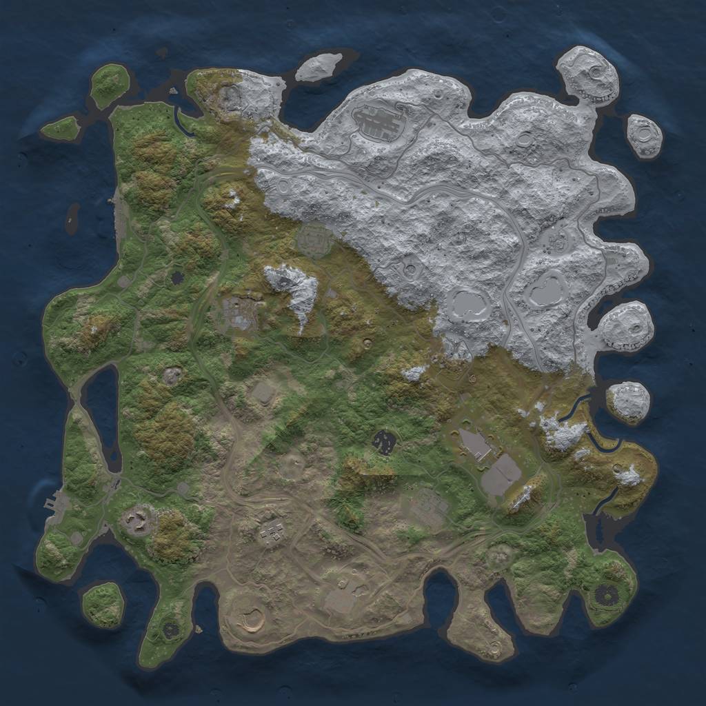 Rust Map: Procedural Map, Size: 4500, Seed: 918232981, 20 Monuments