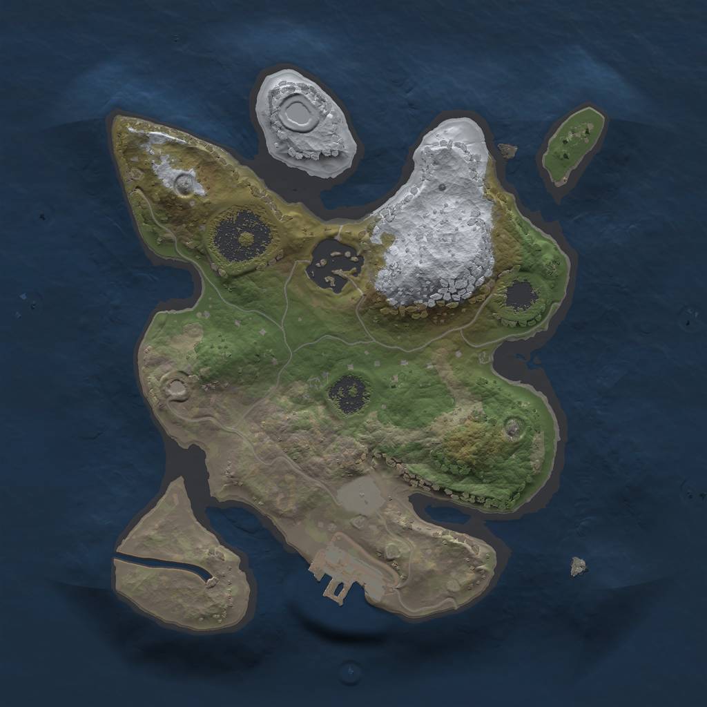 Rust Map: Procedural Map, Size: 2000, Seed: 2473, 7 Monuments