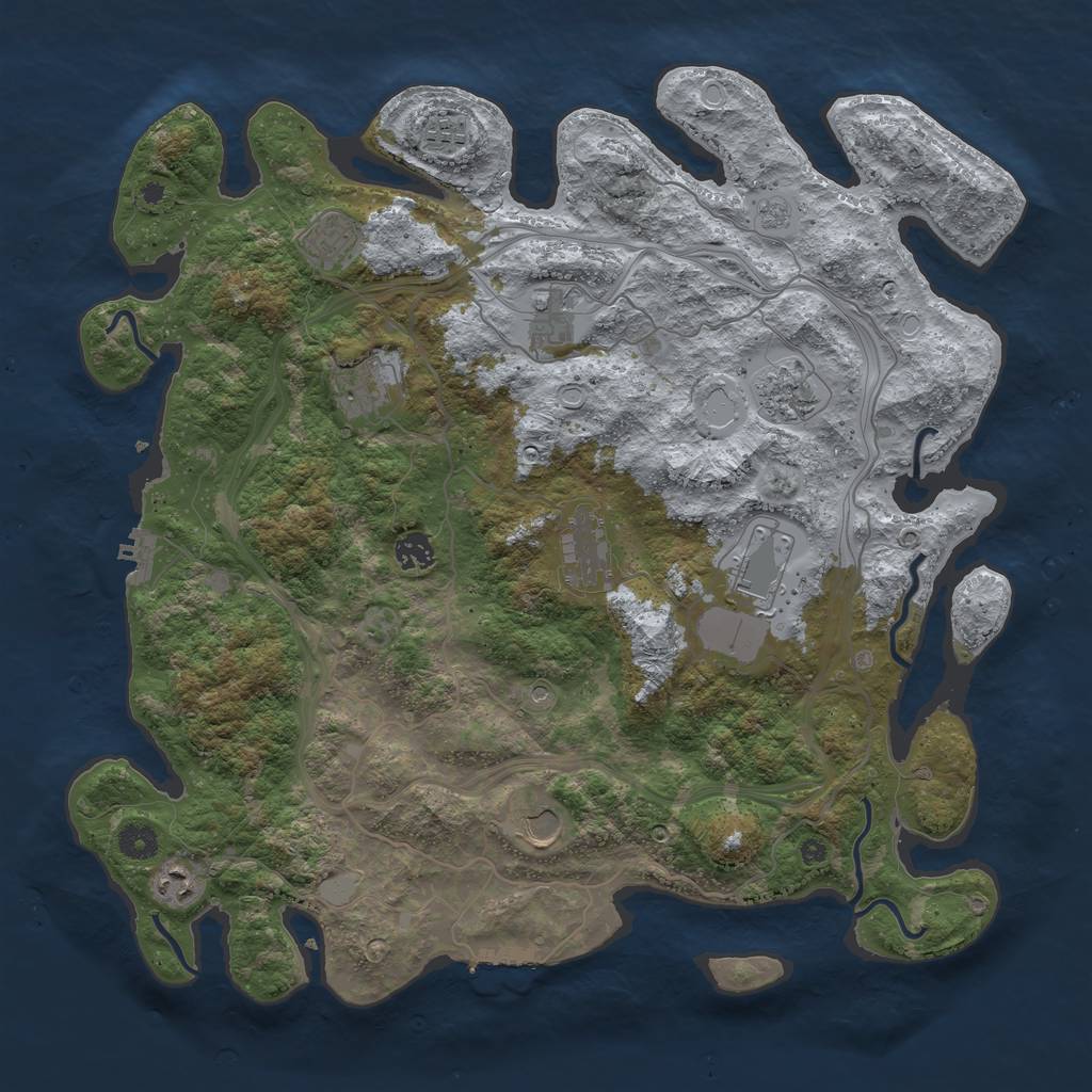 Rust Map: Procedural Map, Size: 4250, Seed: 6390, 19 Monuments