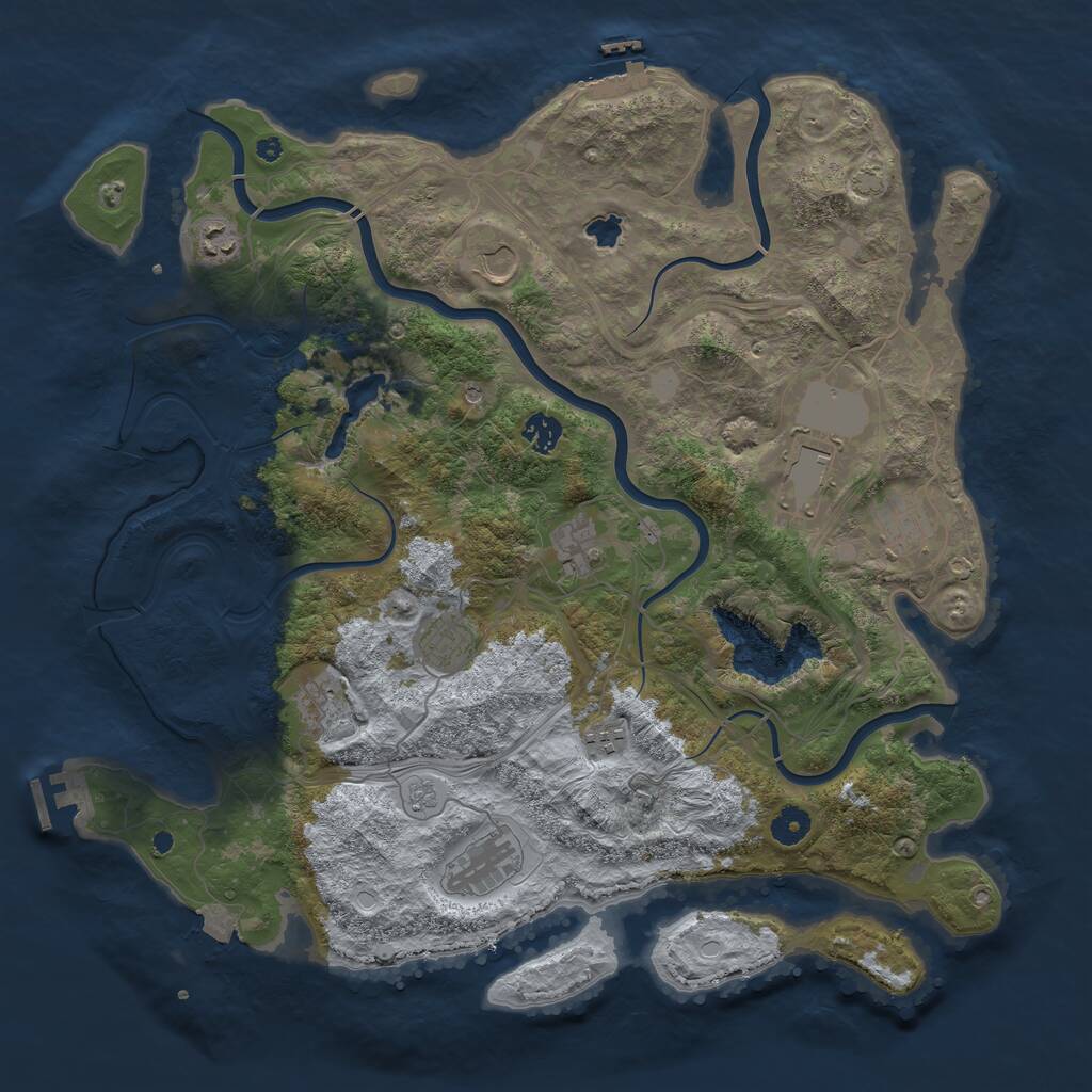 Rust Map: Procedural Map, Size: 4250, Seed: 27092, 16 Monuments