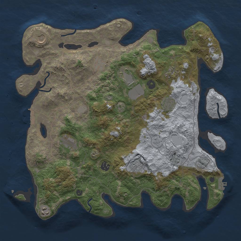 Rust Map: Procedural Map, Size: 4000, Seed: 86745, 17 Monuments