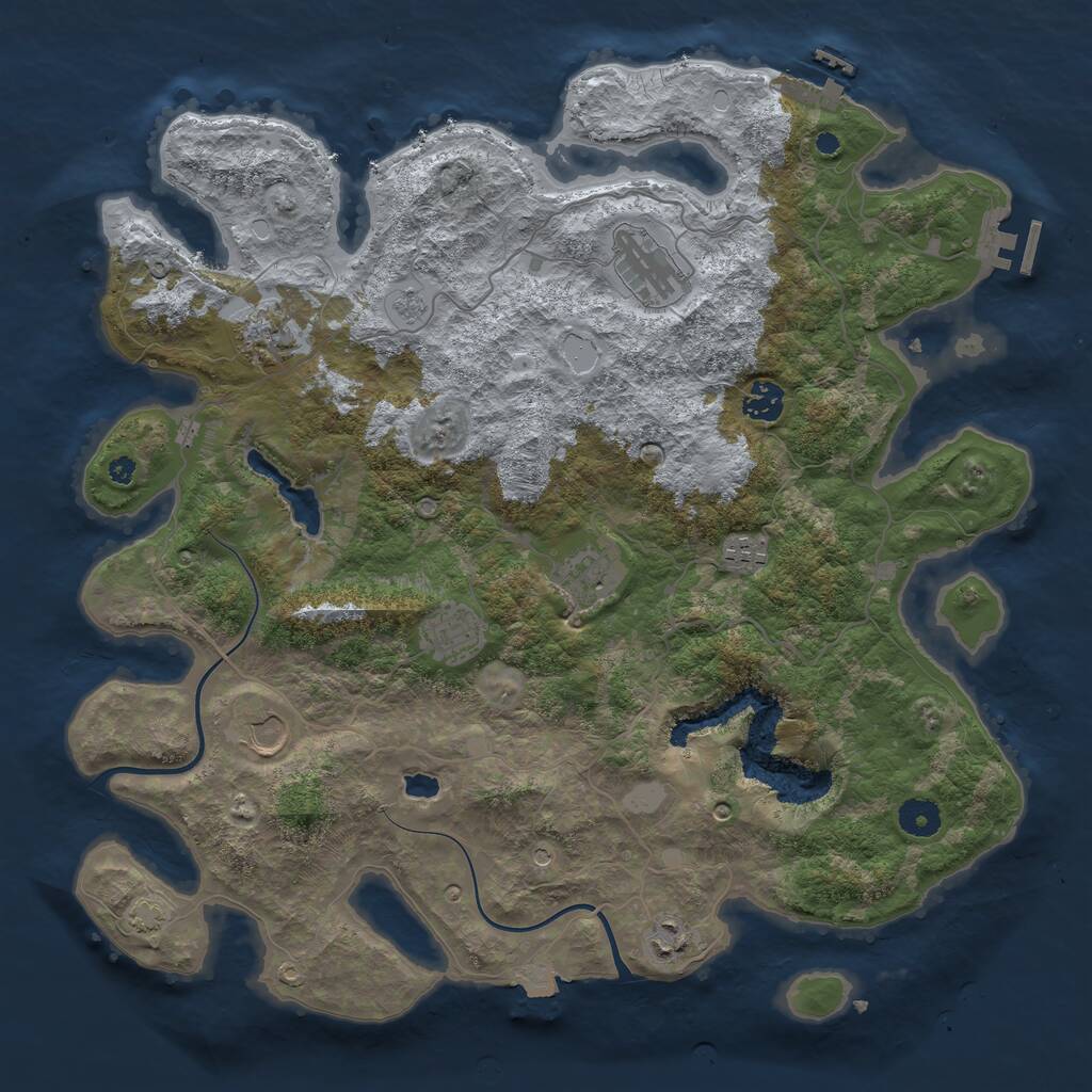 Rust Map: Procedural Map, Size: 4000, Seed: 3925924, 14 Monuments