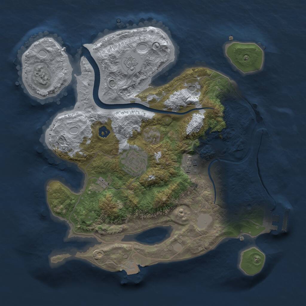 Rust Map: Procedural Map, Size: 2700, Seed: 24718200, 6 Monuments