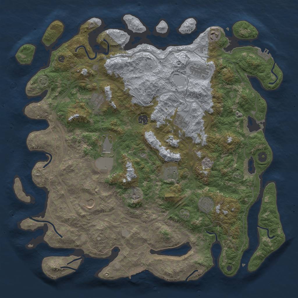 Rust Map: Procedural Map, Size: 4500, Seed: 2024313362, 18 Monuments
