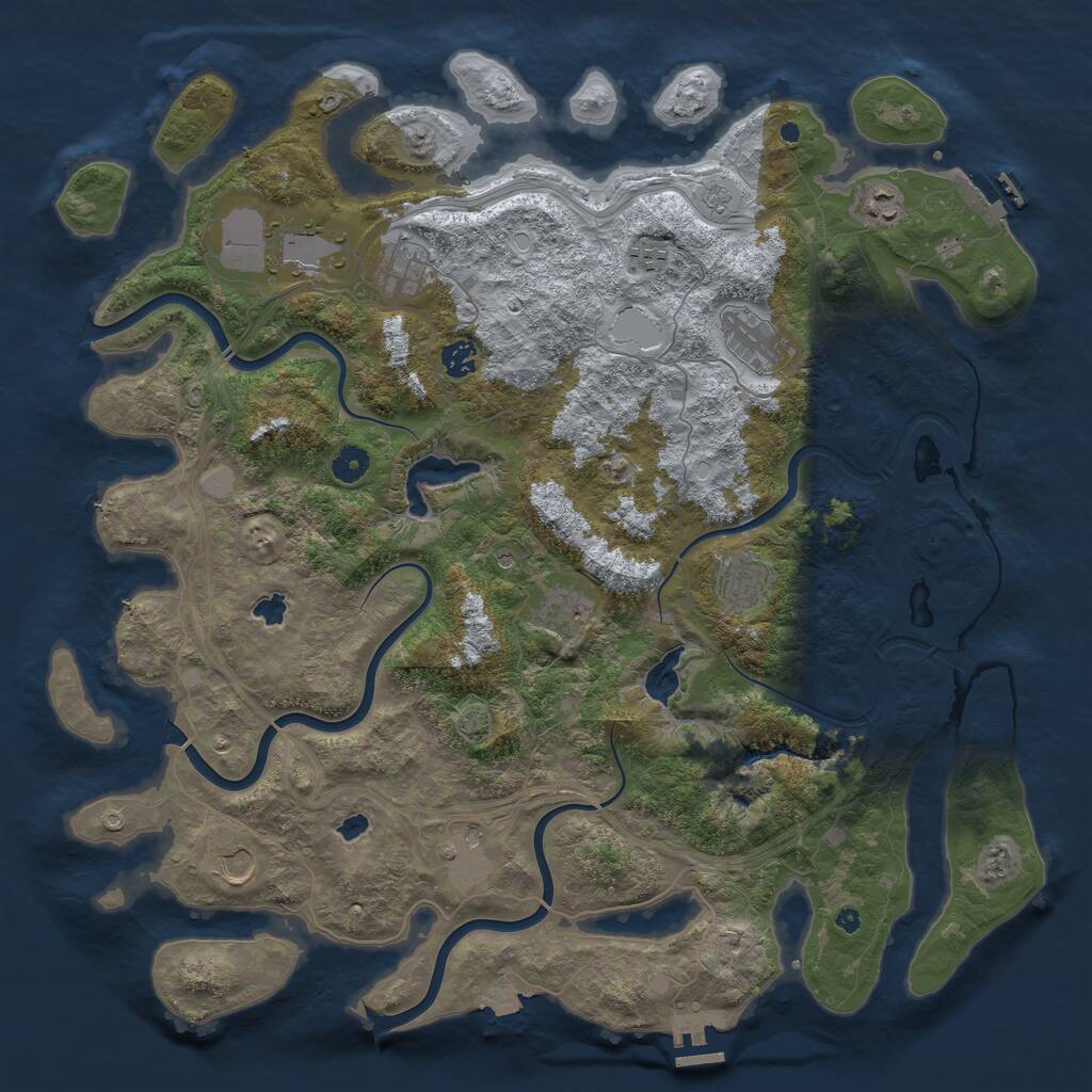 Rust Map: Procedural Map, Size: 4500, Seed: 2024313362, 16 Monuments