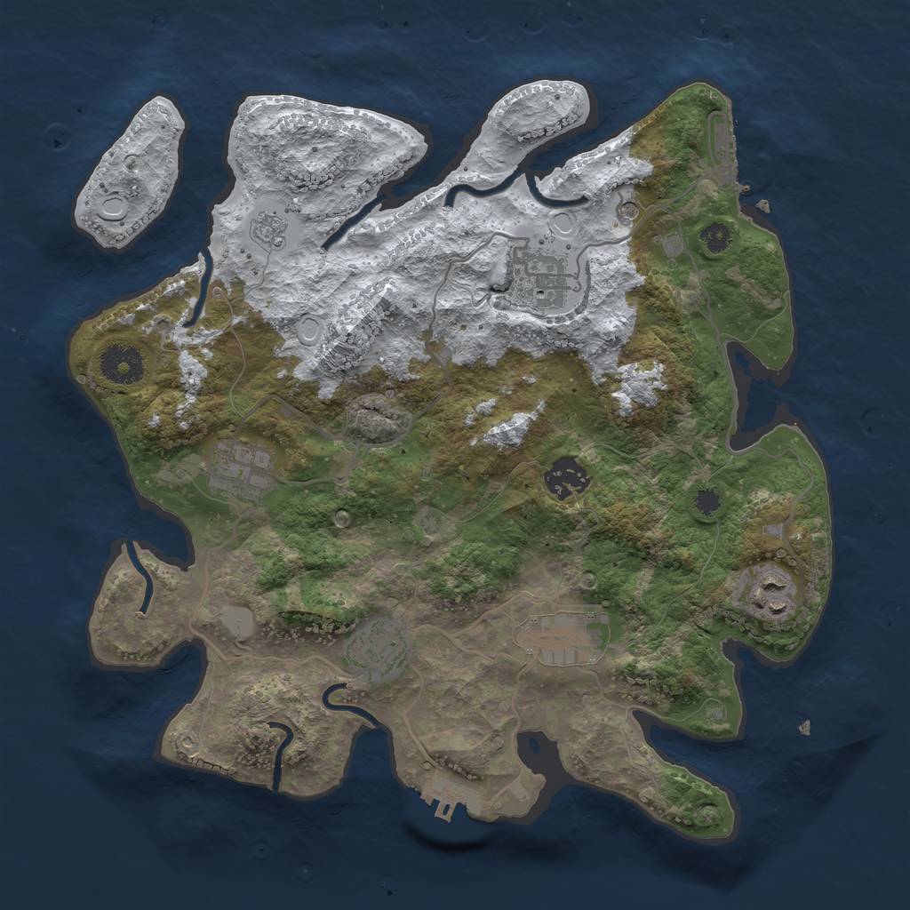 Rust Map: Procedural Map, Size: 3250, Seed: 892, 15 Monuments