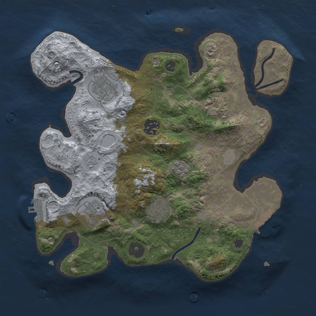 Rust Map: Procedural Map, Size: 3000, Seed: 2006108523, 14 Monuments