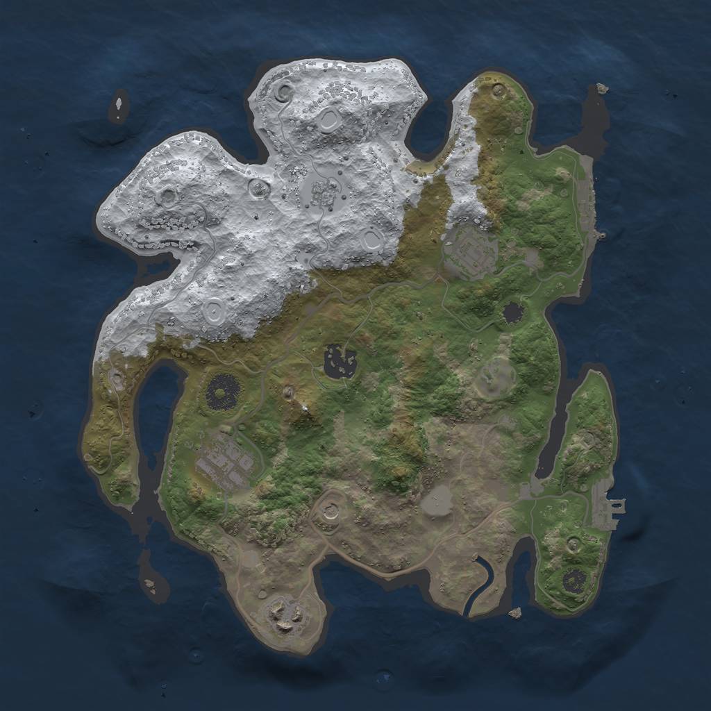 Rust Map: Procedural Map, Size: 3000, Seed: 868049195, 13 Monuments