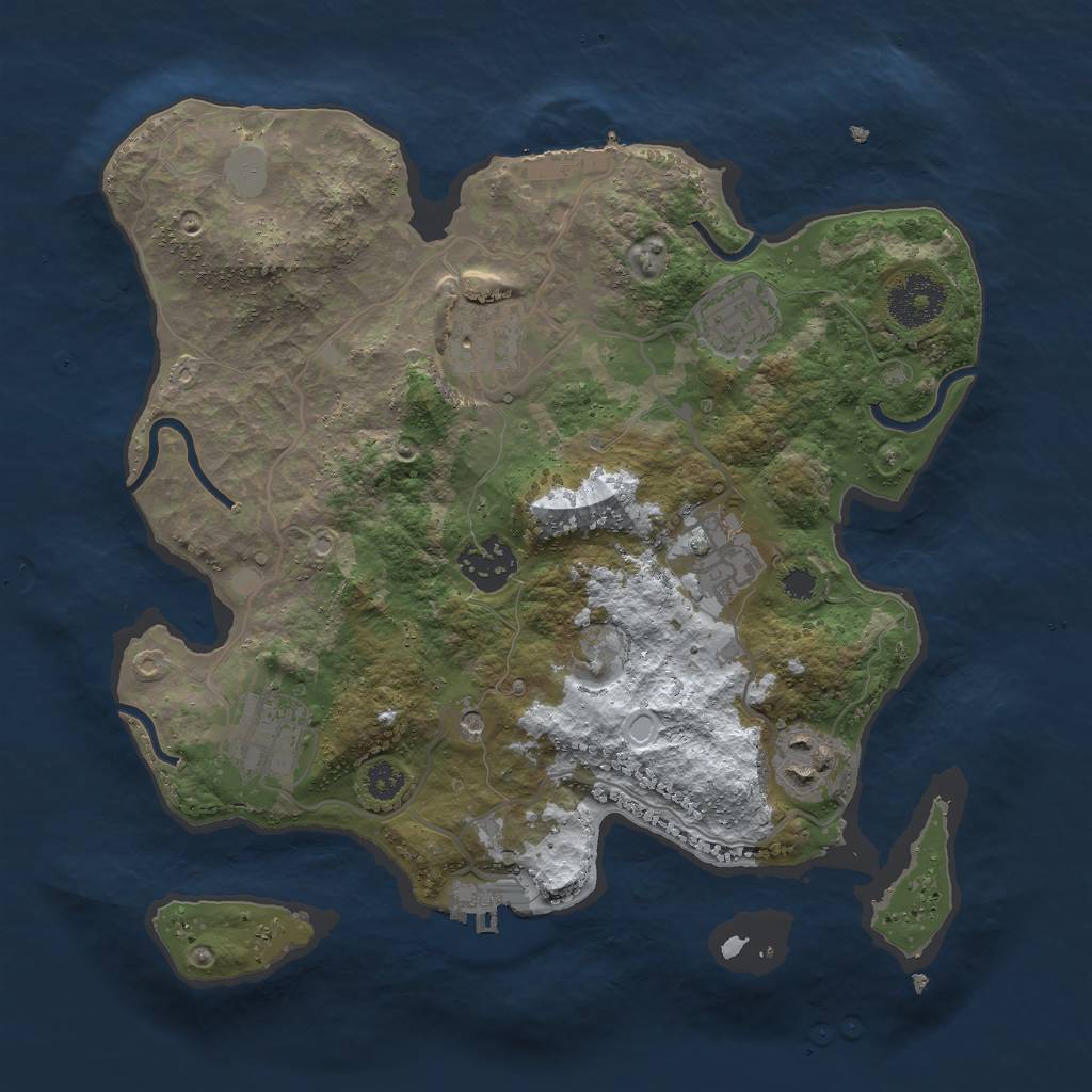 Rust Map: Procedural Map, Size: 3000, Seed: 1626997117, 14 Monuments
