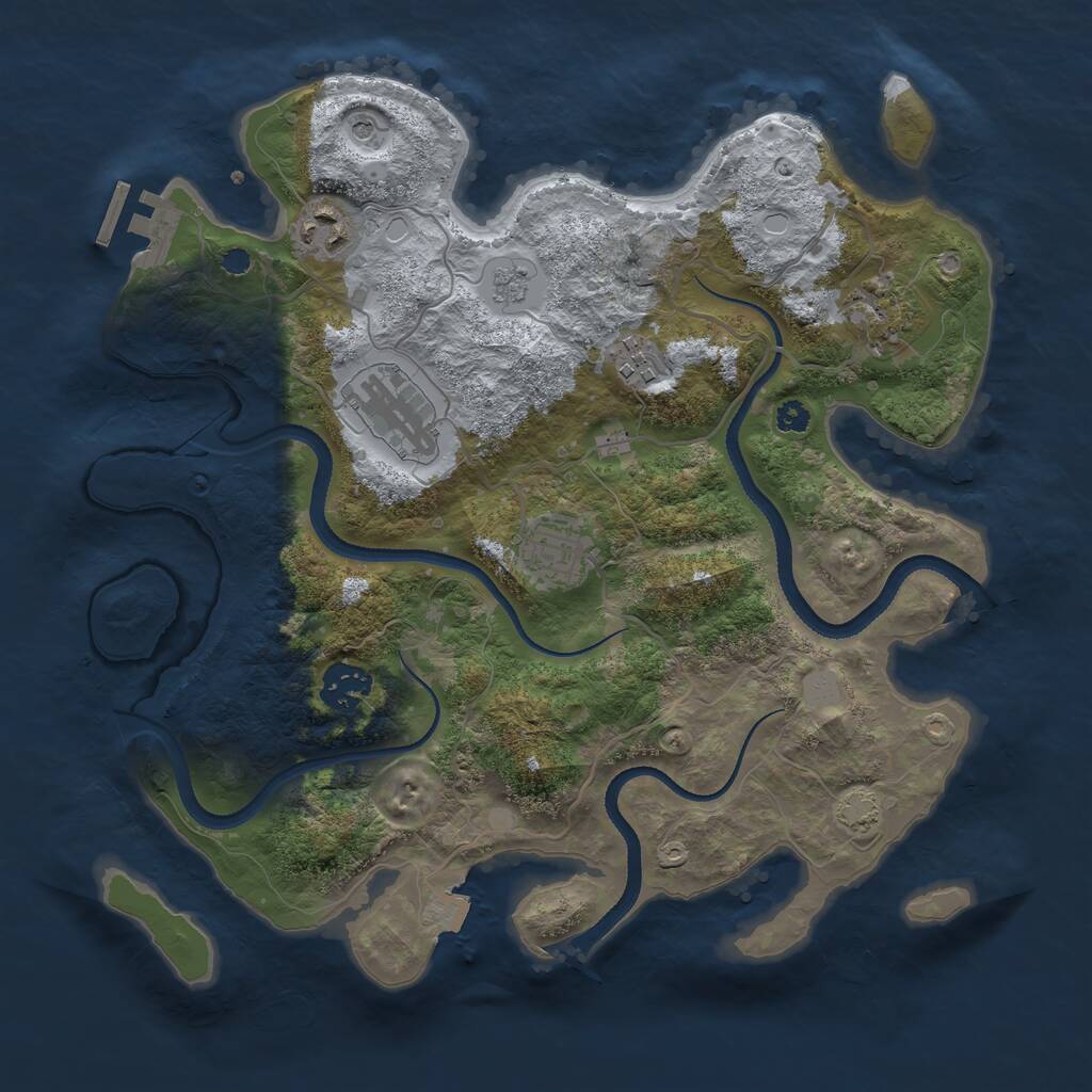 Rust Map: Procedural Map, Size: 3300, Seed: 303, 11 Monuments