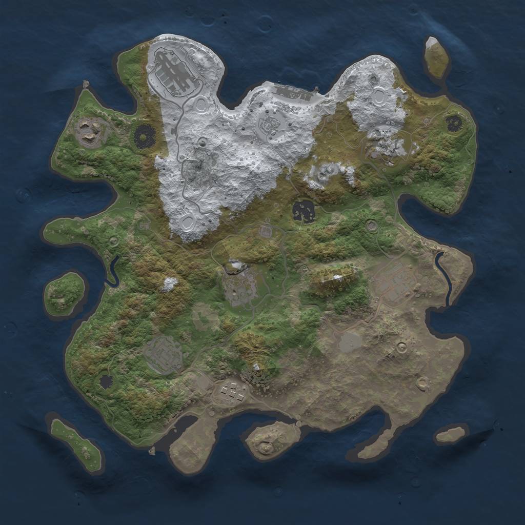 Rust Map: Procedural Map, Size: 3300, Seed: 303, 15 Monuments