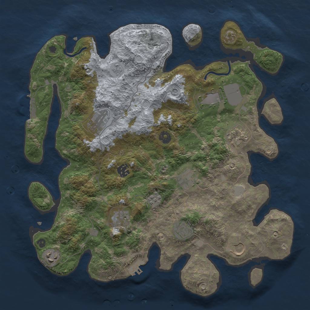 Rust Map: Procedural Map, Size: 3720, Seed: 13923, 19 Monuments