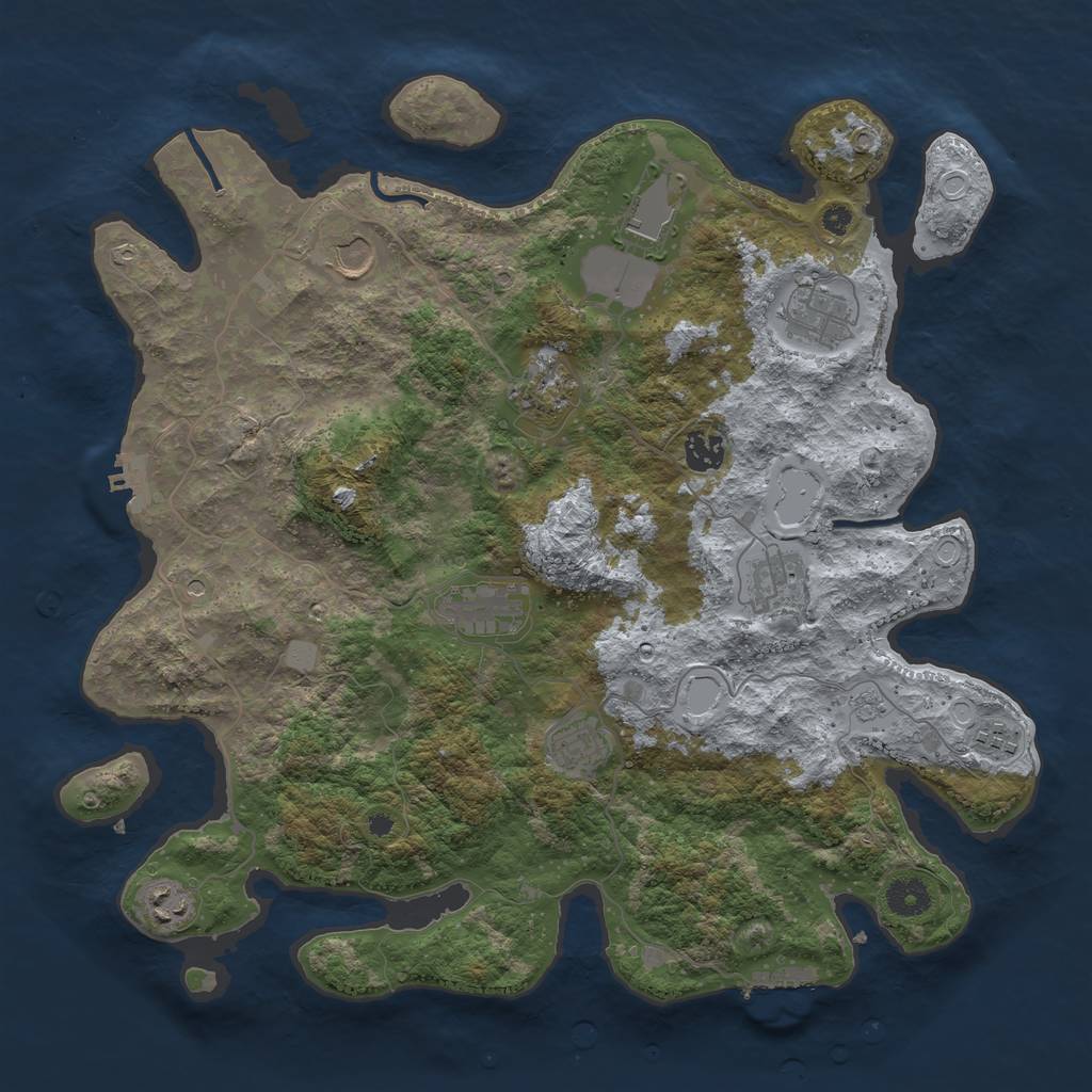 Rust Map: Procedural Map, Size: 3950, Seed: 1468510038, 19 Monuments