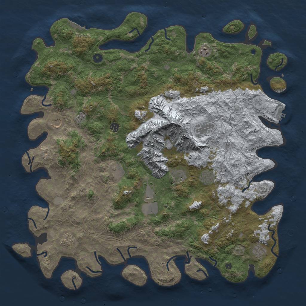 Rust Map: Procedural Map, Size: 5000, Seed: 65478, 20 Monuments