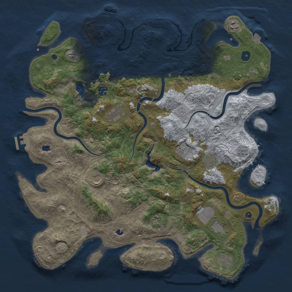 Rust Map: Procedural Map, Size: 4500, Seed: 1568085795, 16 Monuments