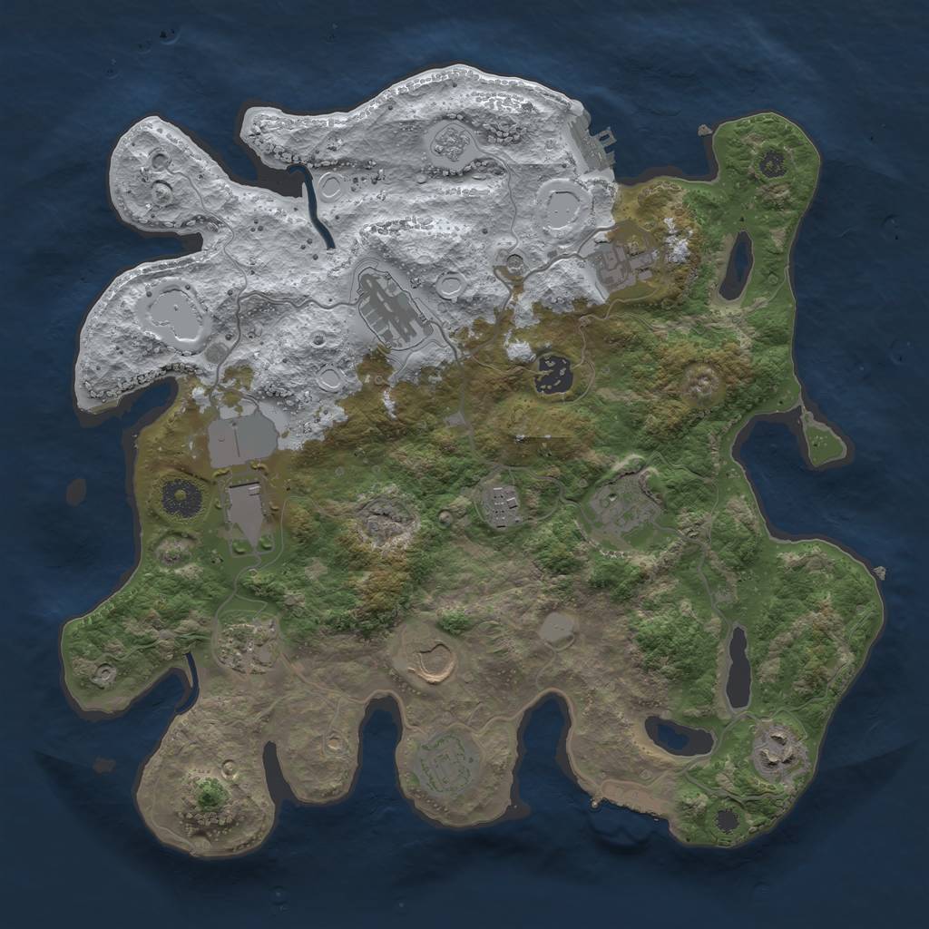 Rust Map: Procedural Map, Size: 3500, Seed: 904630794, 19 Monuments