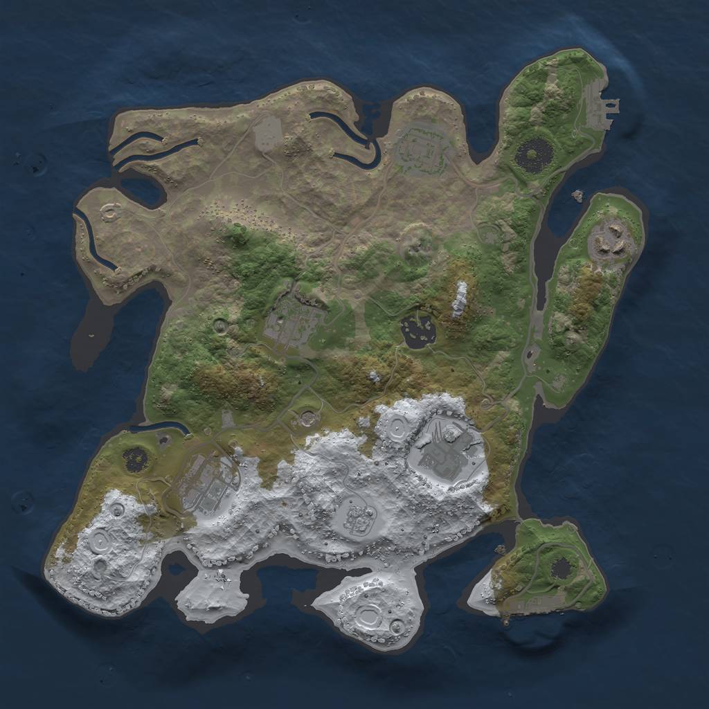 Rust Map: Procedural Map, Size: 3000, Seed: 59169, 15 Monuments