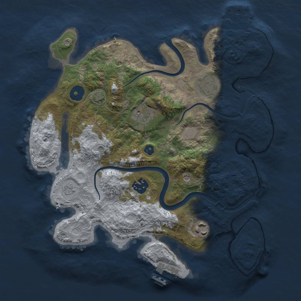 Rust Map: Procedural Map, Size: 3044, Seed: 3181, 10 Monuments