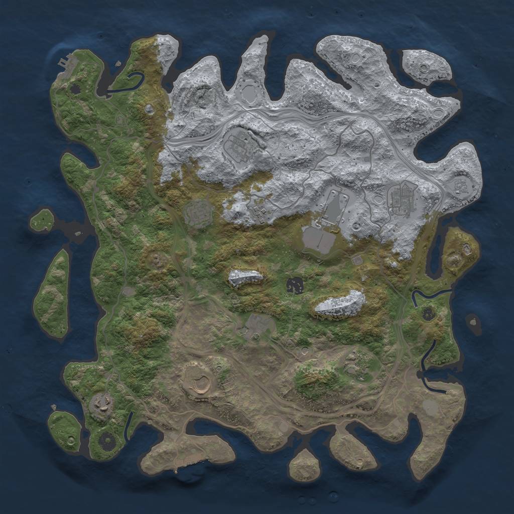 Rust Map: Procedural Map, Size: 4250, Seed: 228724369, 19 Monuments