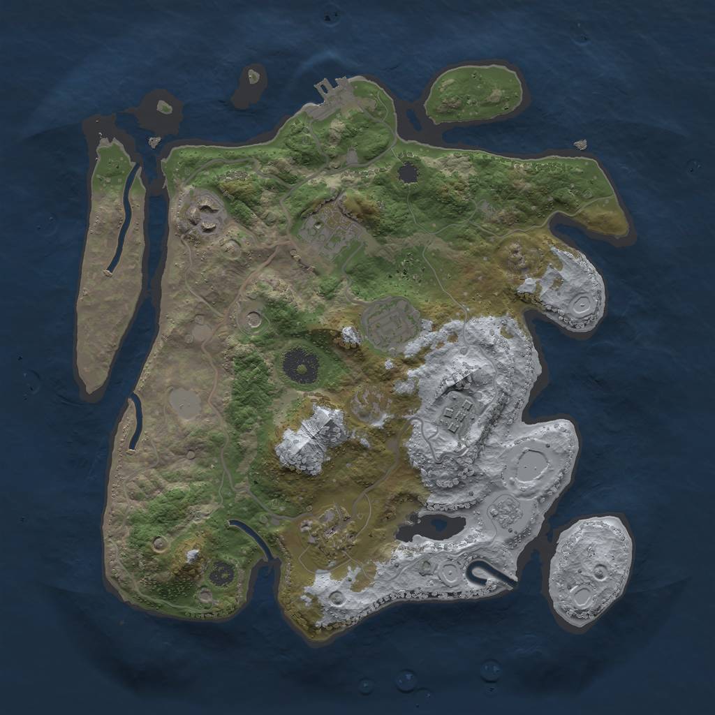 Rust Map: Procedural Map, Size: 3000, Seed: 1114870919, 13 Monuments