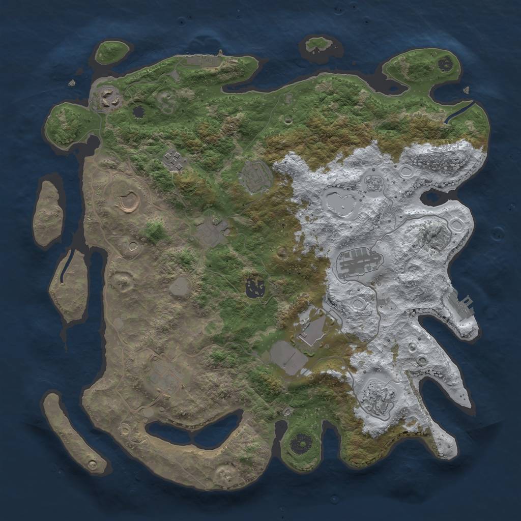 Rust Map: Procedural Map, Size: 3750, Seed: 928623814, 19 Monuments