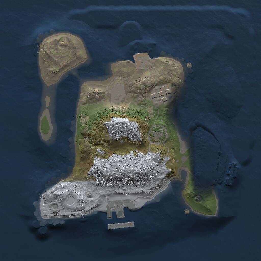 Rust Map: Procedural Map, Size: 2000, Seed: 13823630, 5 Monuments